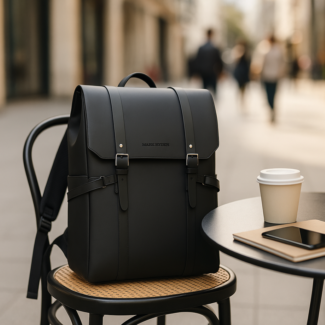Zaino Nero Minimal Da Lavoro Uomo — Noir, immagine 3