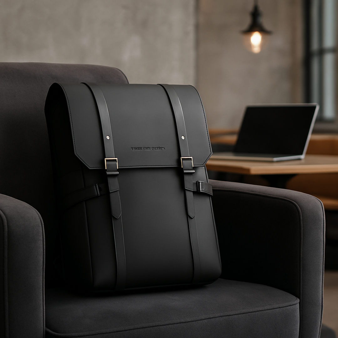 Zaino Nero Minimal Da Lavoro Uomo — Noir, immagine 2