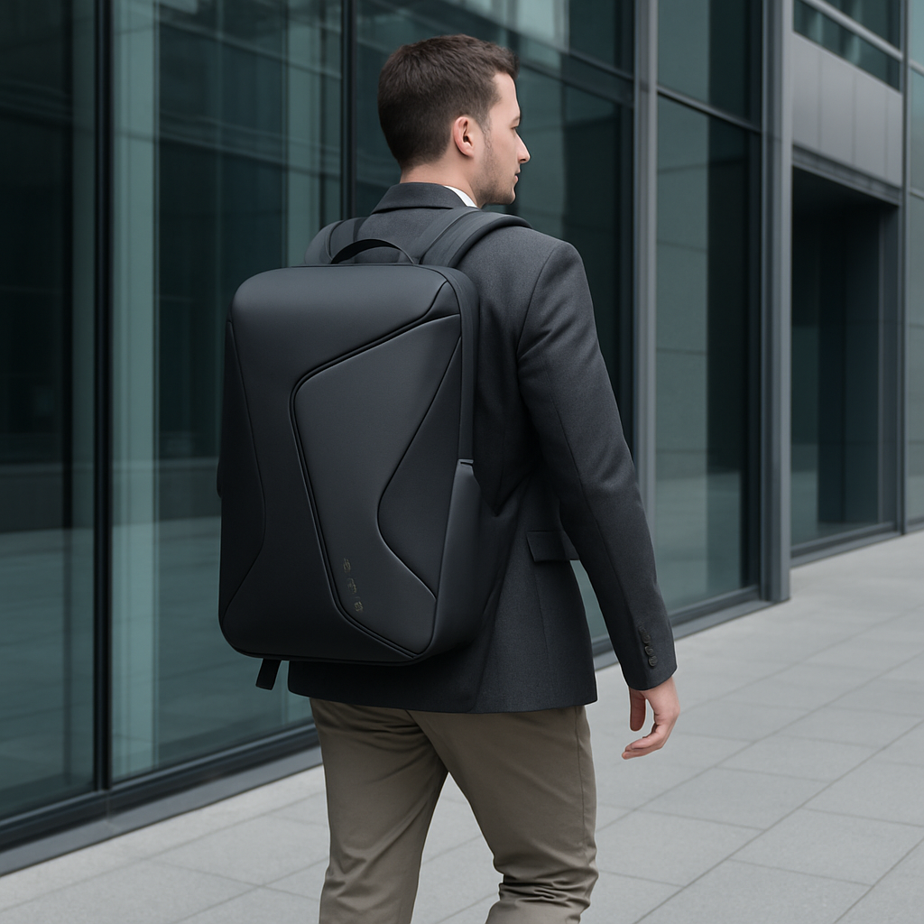 Zaino Multicolore Porta Laptop Con USB Uomo — Ufficio, immagine 5