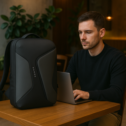 Zaino Multicolore Porta Laptop Con USB Uomo — Ufficio, immagine 3