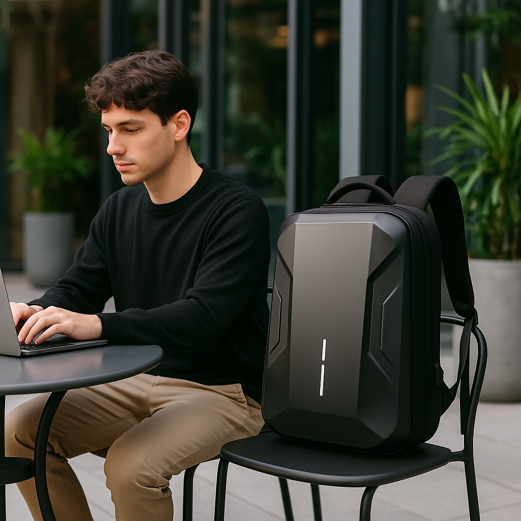 Zaino Rigido Multicolore Porta Laptop Uomo — Prisma, immagine 6