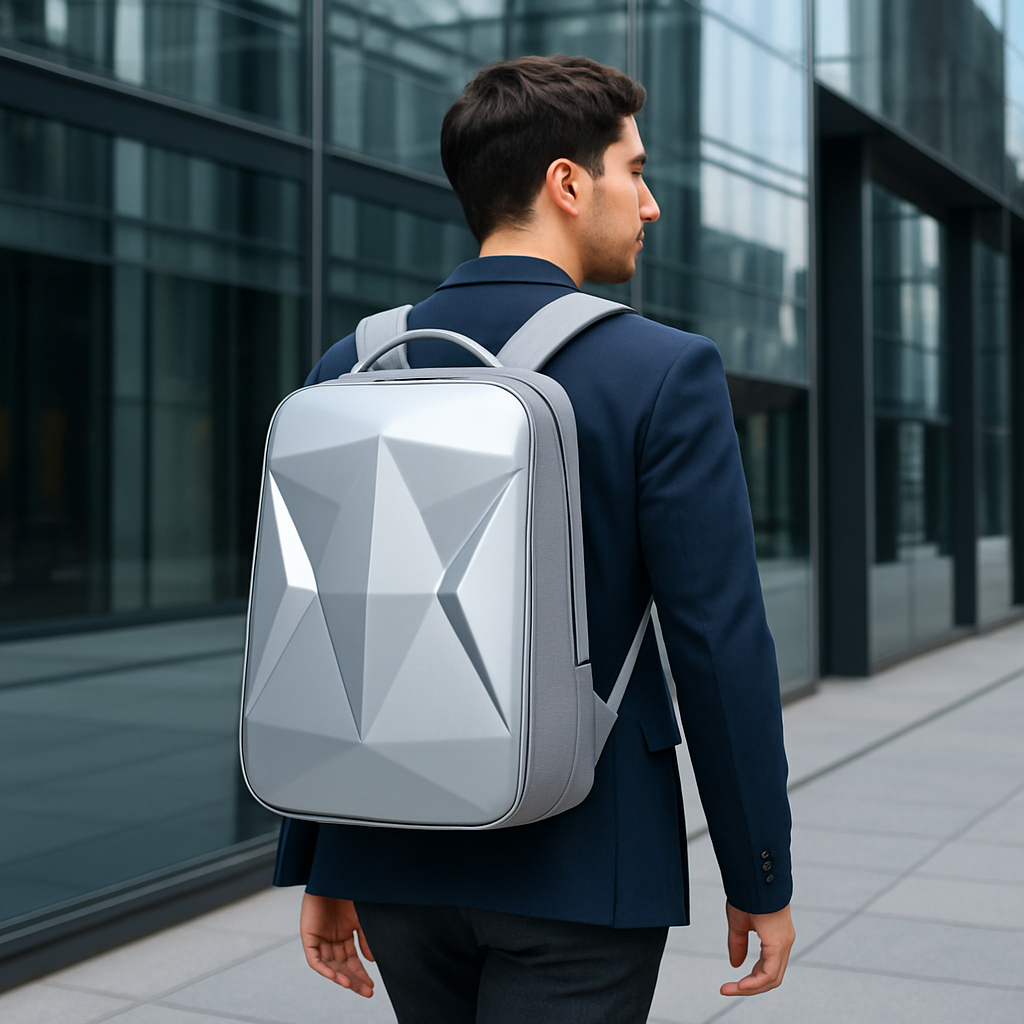 Zaino Rigido Multicolore Geometrico Uomo — Diamante, immagine 3