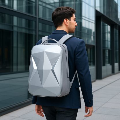 Zaino Rigido Multicolore Geometrico Uomo — Diamante, immagine 3