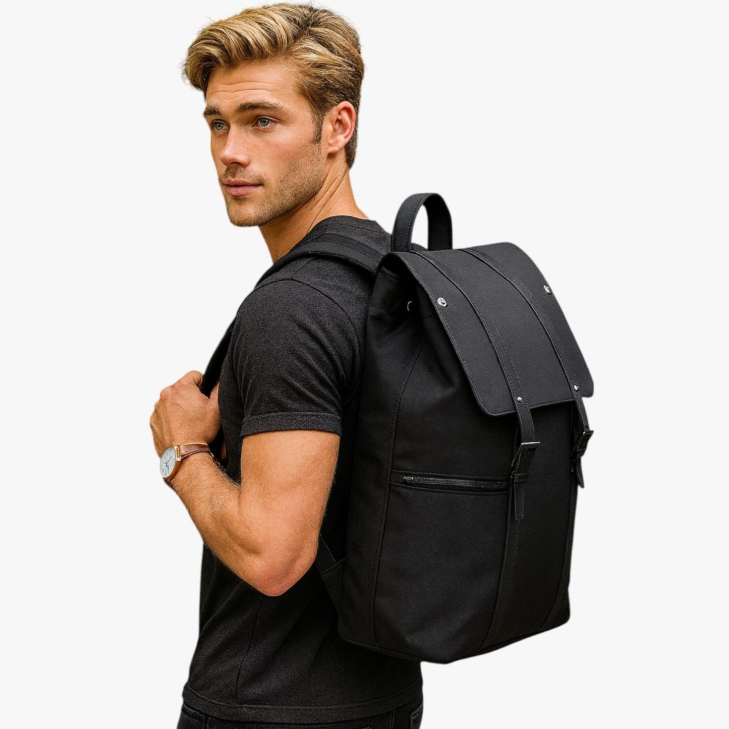 Zaino Roll Top Multicolore Porta Laptop Unisex — Trento, immagine 2