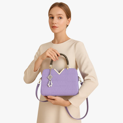 Borsa A Mano Multicolore Con Manici Gioiello Donna — Perla, immagine 3