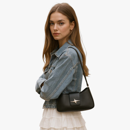 Borsa A Spalla Nera Compatta Donna — Y2K, immagine 7