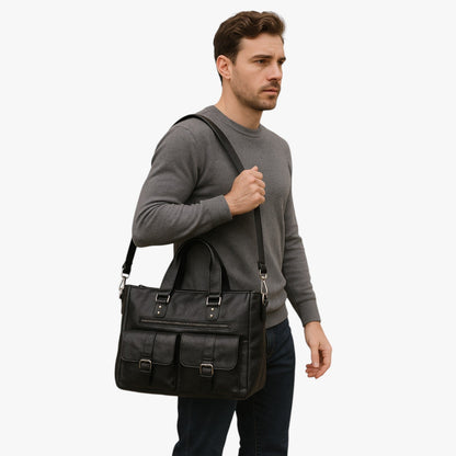 Borsa Monospalla Nera Multitasche Donna — Siena, immagine 4