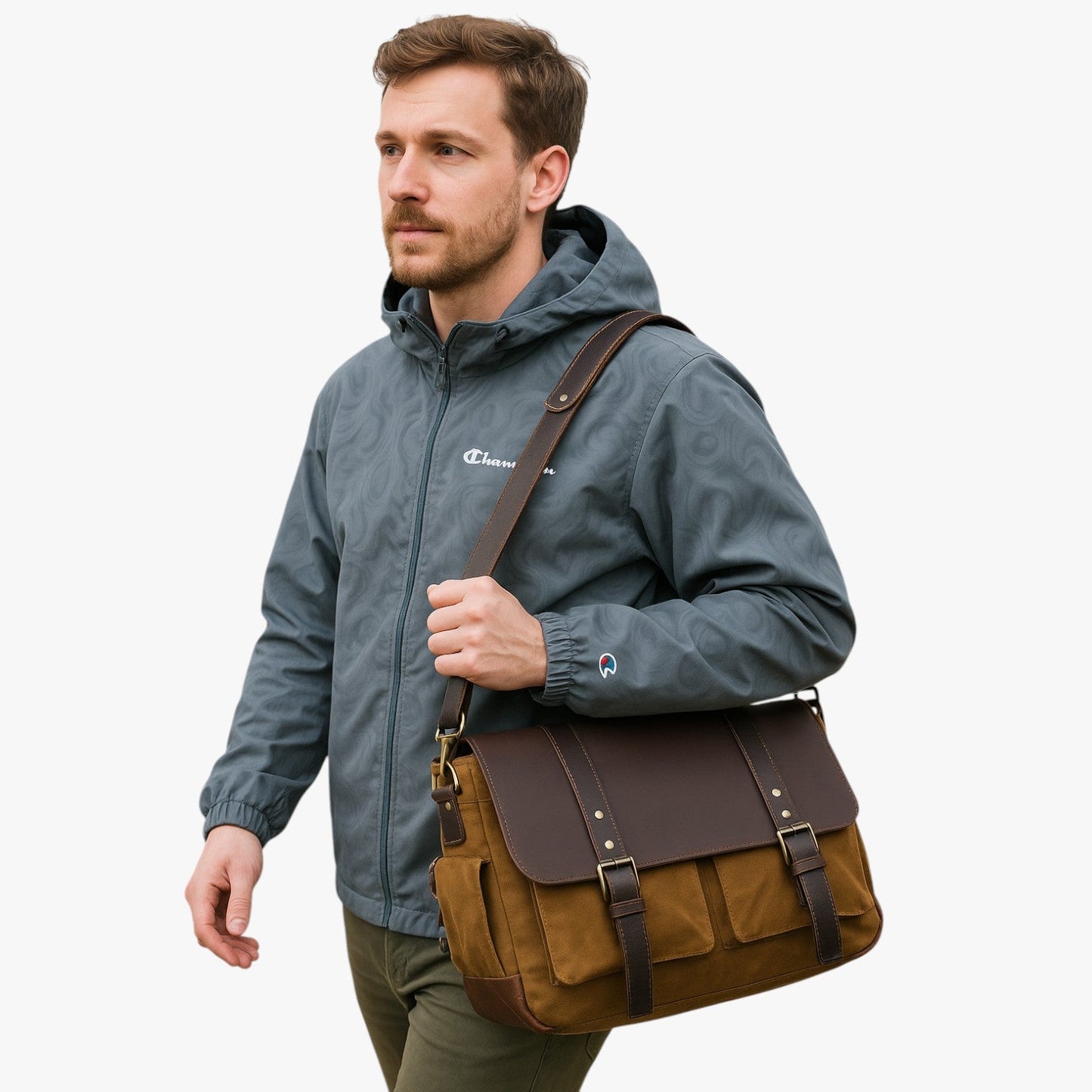 Borsa Messenger Gialla Vintage Unisex — Pienza, immagine 4