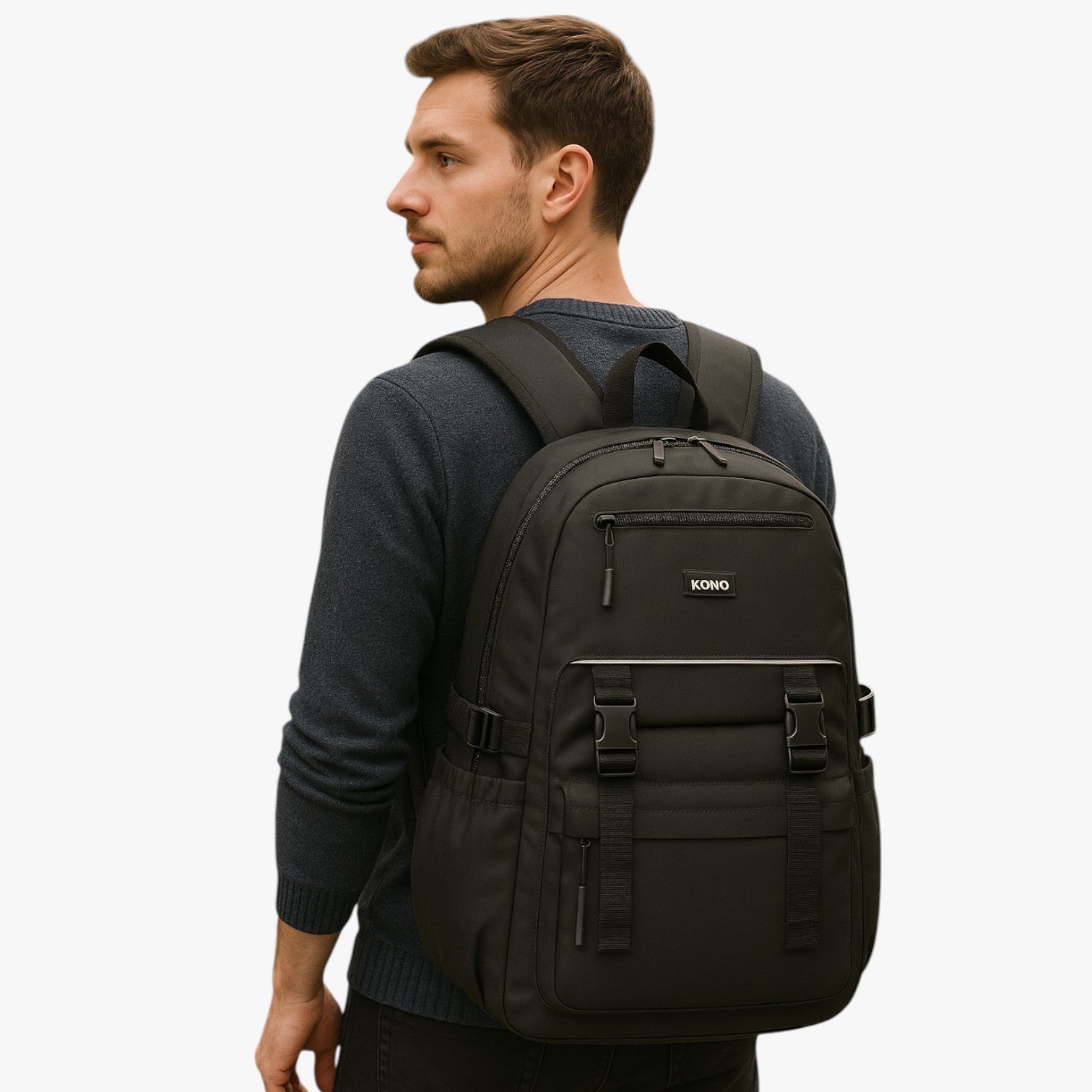 Zaino Multicolore Multitasche Uomo — Ufficio, immagine 2