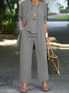 Completo Due Pezzi Da Donna Con Top Ampio E Pantaloni Coordinati, immagine 6