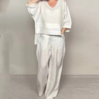 Completo Due Pezzi Donna | Scollo a V & Gamba Larga