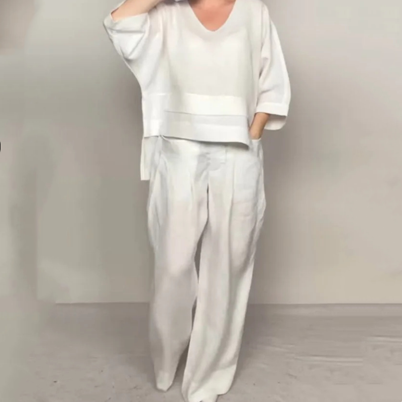 Completo Due Pezzi Donna | Scollo a V & Gamba Larga