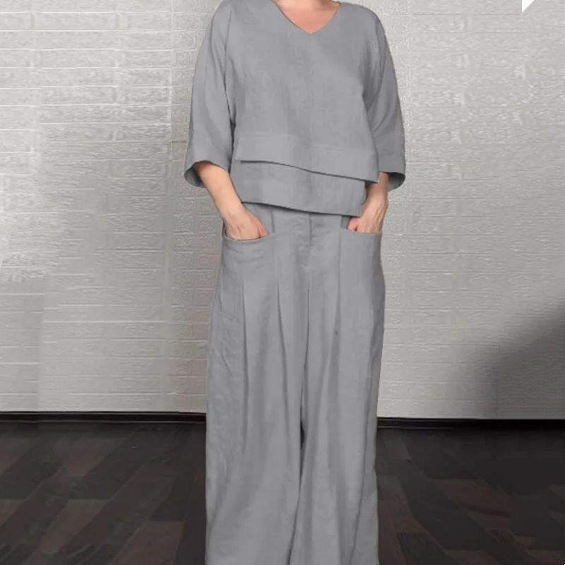 Completo Due Pezzi Donna | Scollo a V & Gamba Larga