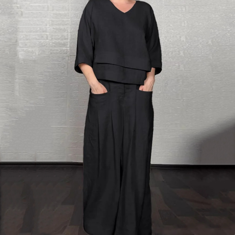Completo Due Pezzi Donna | Scollo a V & Gamba Larga
