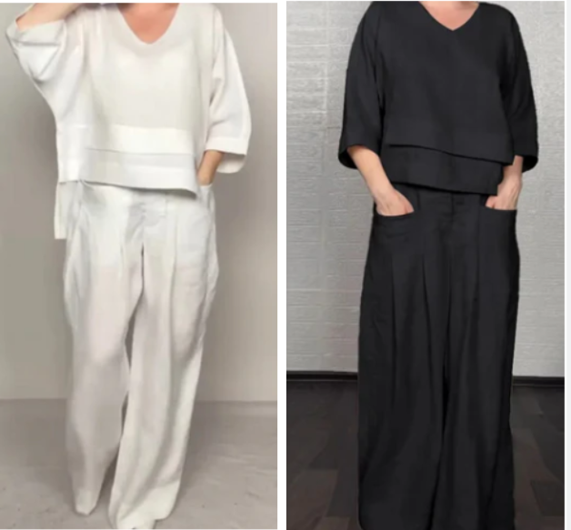 Completo Due Pezzi Donna | Scollo a V & Gamba Larga