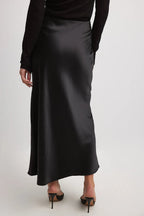 Gonna Lunga Satinata Da Donna A Vita Alta Con Linea Fluida, immagine 4