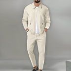 Completo Casual Da Uomo Con Giacca Zip E Pantaloni Coordinati, immagine 4