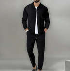Completo Casual Da Uomo Con Giacca Zip E Pantaloni Coordinati, immagine 1