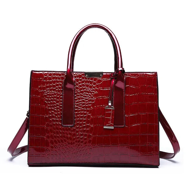 Borsa A Mano Multicolore Effetto Coccodrillo Donna — Trieste, immagine 7