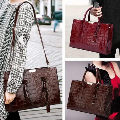 Borsa A Mano Multicolore Effetto Coccodrillo Donna — Trieste, immagine 3