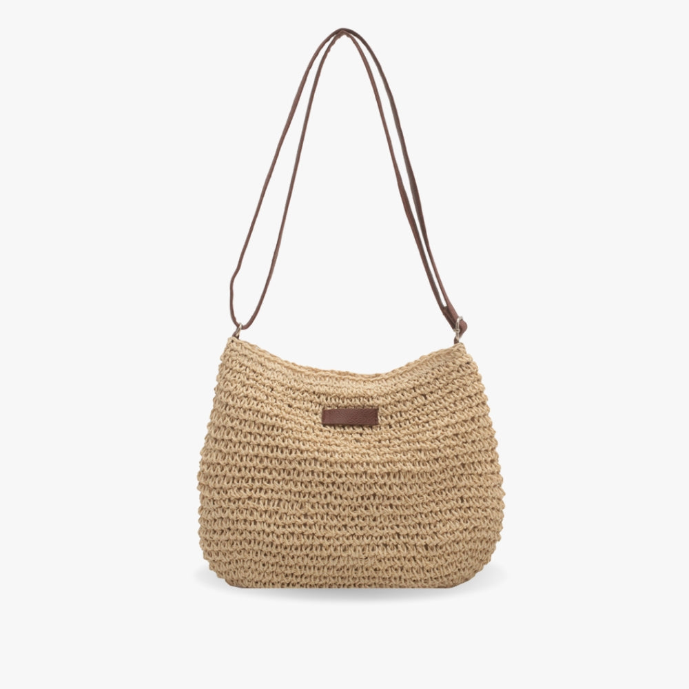 Borsa A Spalla Beige Intrecciata Donna — Taormina, immagine 1