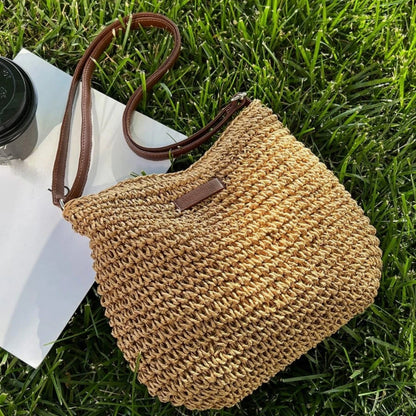 Borsa A Spalla Beige Intrecciata Donna — Taormina, immagine 29