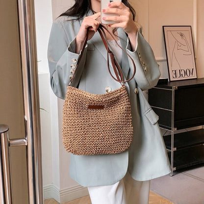 Borsa A Spalla Beige Intrecciata Donna — Taormina, immagine 30