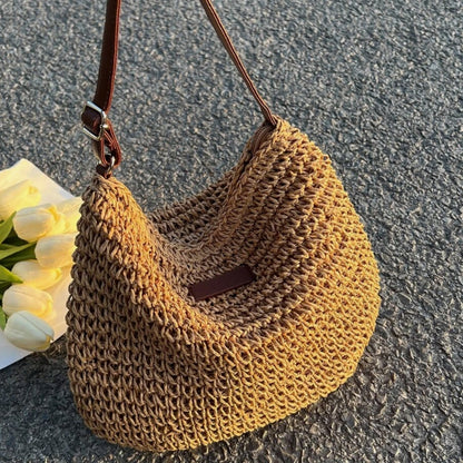 Borsa A Spalla Beige Intrecciata Donna — Taormina, immagine 28