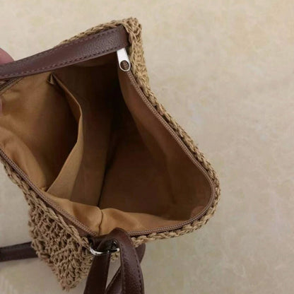 Borsa A Spalla Beige Intrecciata Donna — Taormina, immagine 26