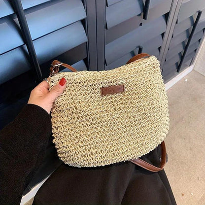 Borsa A Spalla Beige Intrecciata Donna — Taormina, immagine 14