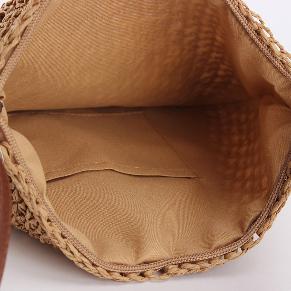 Borsa A Spalla Beige Intrecciata Donna — Taormina, immagine 18