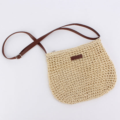 Borsa A Spalla Beige Intrecciata Donna — Taormina, immagine 2