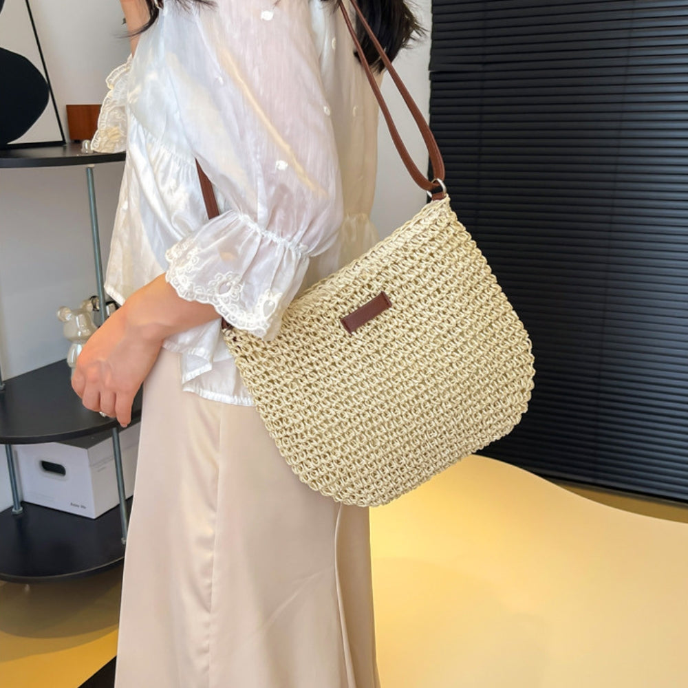 Borsa A Spalla Beige Intrecciata Donna — Taormina, immagine 10