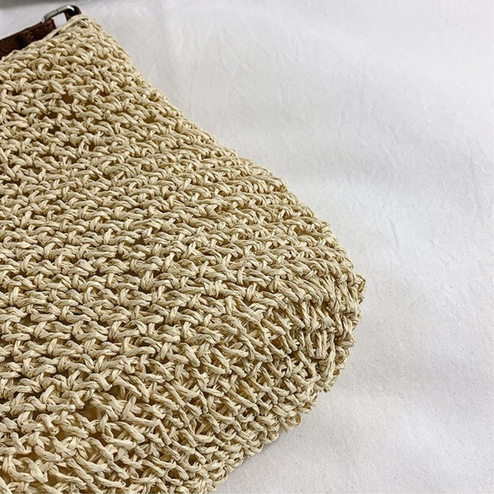 Borsa A Spalla Beige Intrecciata Donna — Taormina, immagine 7