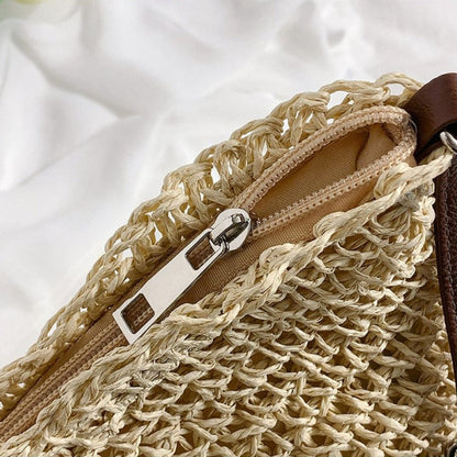 Borsa A Spalla Beige Intrecciata Donna — Taormina, immagine 8