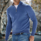 Maglione Da Uomo Con Mezza Zip E Colletto Alto, immagine 1