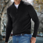 Maglione Da Uomo Con Mezza Zip E Colletto Alto, immagine 5