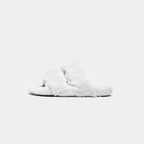 ROMA - Slipper con doppia fascia e bordatura in montone (Bianco)