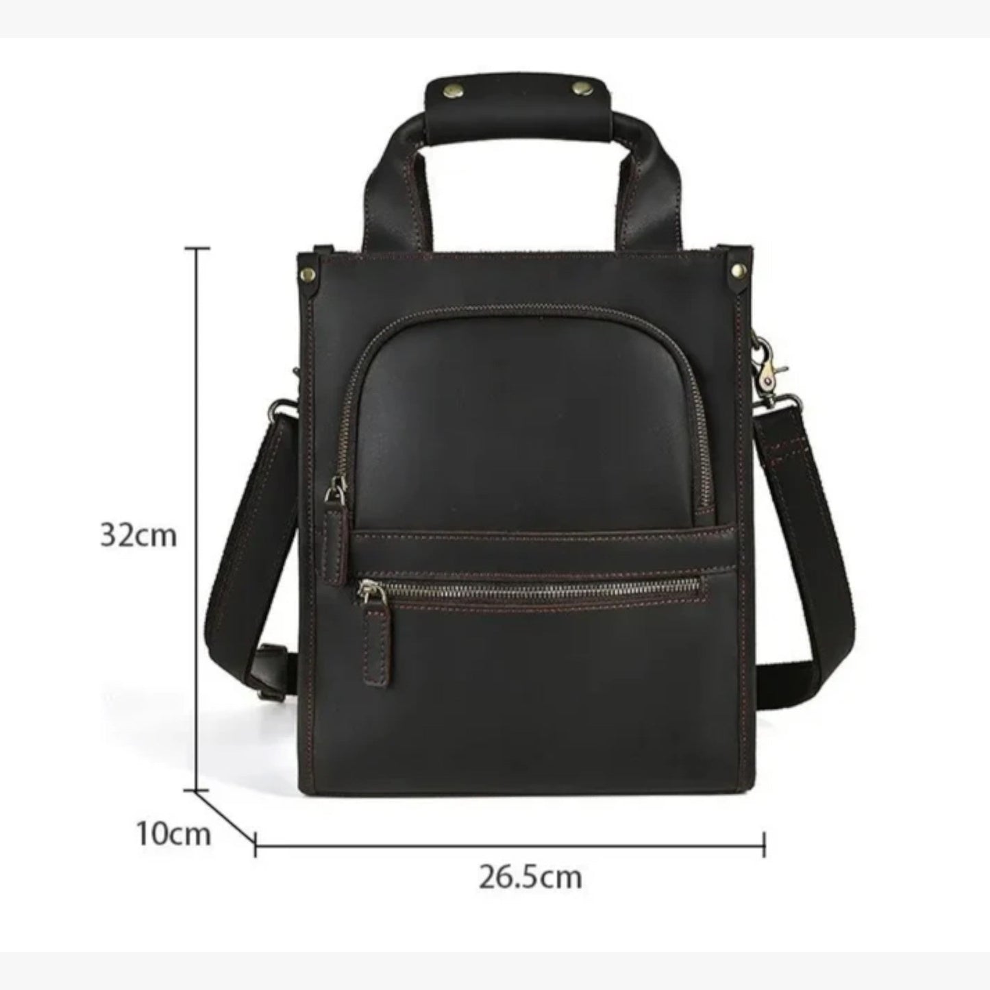 Borsa Portadocumenti Marrone Con Patta Unisex — Aversa, immagine 4