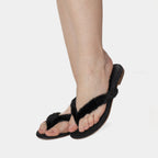 FORTE DEI MARMI - Slipper infradito in visone (Nero)