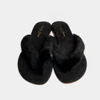 FORTE DEI MARMI - Slipper infradito in visone (Nero)