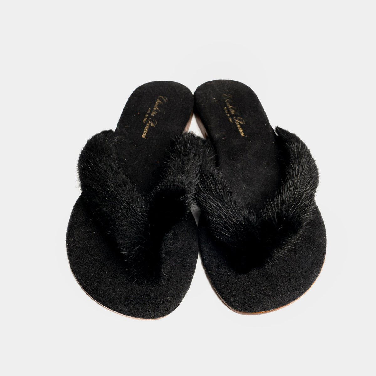 FORTE DEI MARMI - Slipper infradito in visone (Nero)