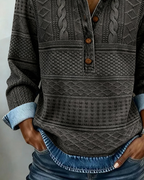 Maglia Polo Da Donna Con Bottoni E Inserti In Denim, immagine 7
