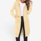Felpa Donna | Modello Lungo con Cappuccio & Zip Integrale