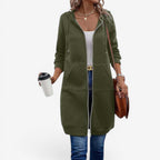 Felpa Donna | Modello Lungo con Cappuccio & Zip Integrale