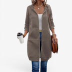 Felpa Donna | Modello Lungo con Cappuccio & Zip Integrale