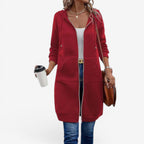 Felpa Donna | Modello Lungo con Cappuccio & Zip Integrale