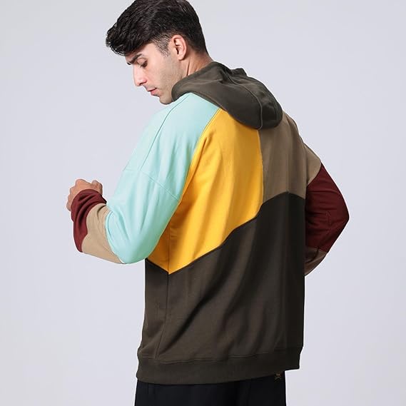 Felpa Uomo | Cappuccio & Design Color Block