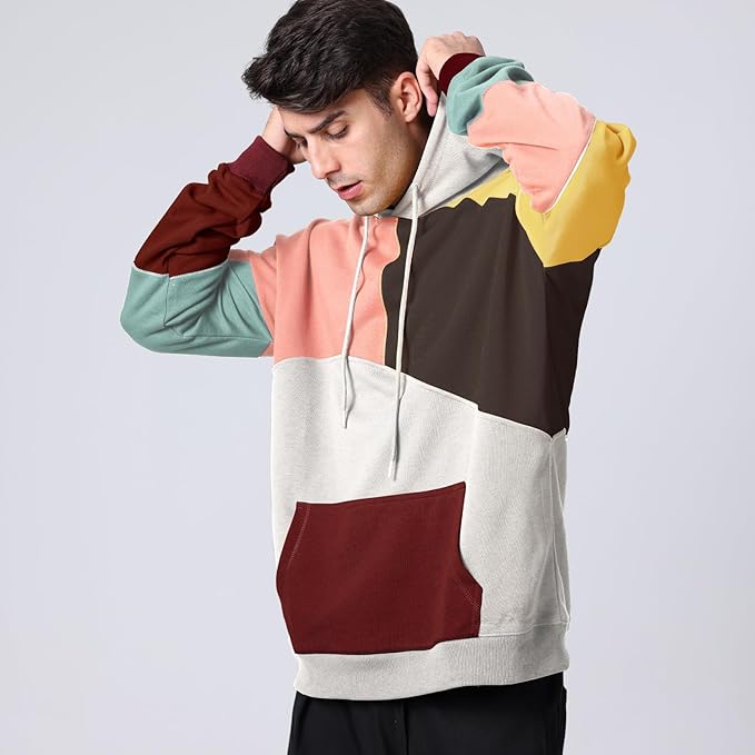 Felpa Uomo | Cappuccio & Design Color Block
