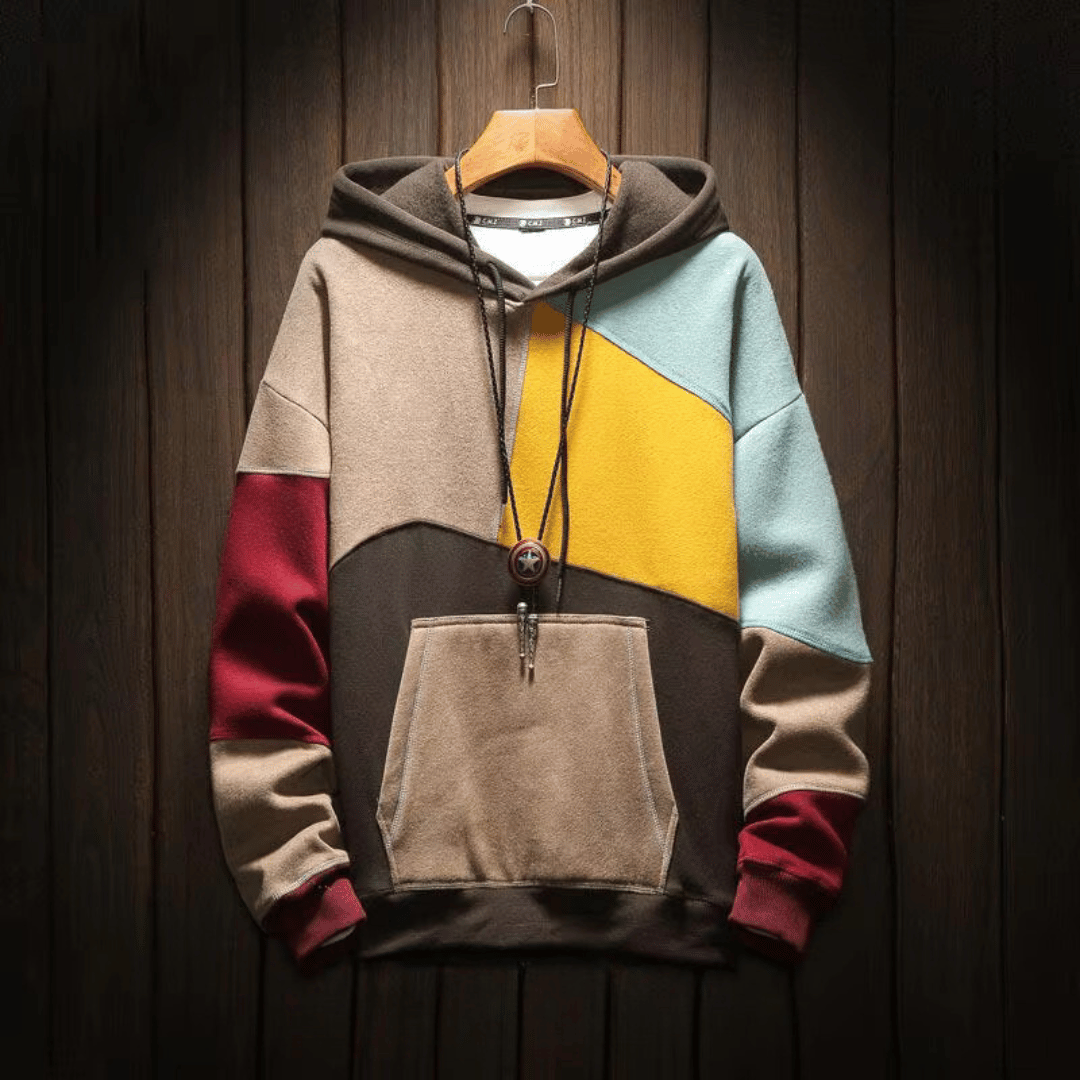 Felpa Uomo | Cappuccio & Design Color Block